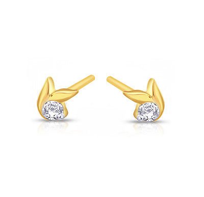 atjewels 14k Yellow Gold Over .925 Sterling Silver w/ Round Cut White CZ Selectable Earrings For Girl's & Women's Earrings - atjewels.in