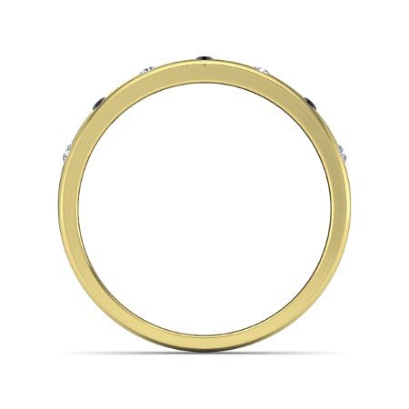 14K Yellow & White Gold Plated on 925 Sterling Round Cut Black & White Cubic Zirconia Ring For Women MOTHER'S DAY SPECIAL OFFER - atjewels.in