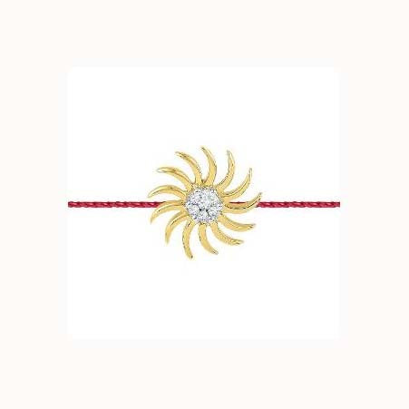 atjewels 14K Yellow Gold Over .925 Sterling Silver Round Cut White Cubic Zirconia SUN Rakhi MOTHER'S DAY SPECIAL OFFER - atjewels.in