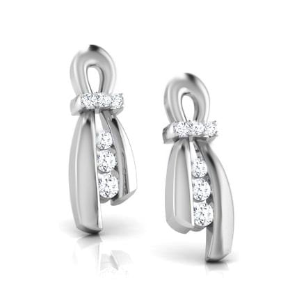 atjewels Round White CZ 925 Sterling Silver Ribbon Knot Stud Earrings For Women's MOTHER'S DAY SPECIAL OFFER - atjewels.in