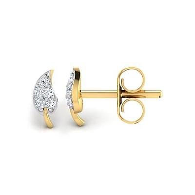 atjewels 14k Yellow Gold Over .925 Sterling Silver w/ Round Cut White CZ Selectable Earrings For Girl's & Women's Earrings - atjewels.in
