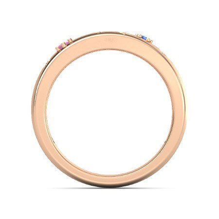 atjewels 14K Rose Gold Over .925 Sterling Silver Round XCut Shapphire Star Band Ring MOTHER'S DAY SPECIAL OFFER - atjewels.in