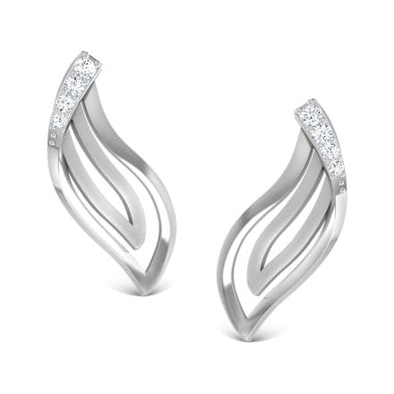 atjewels Round White Zirconia 14K White Gold Plated on 925 Silver Stud Earrings MOTHER'S DAY SPECIAL OFFER - atjewels.in