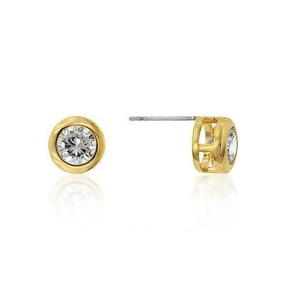 atjewels 14k Yellow Gold Over .925 Sterling Silver w/ Round Cut White CZ Selectable Earrings For Girl's & Women's Earrings - atjewels.in