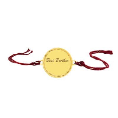 atjewels 14K Yellow Gold Over .925 Sterling Silver BEST BROTHER Rakhi MOTHER'S DAY SPECIAL OFFER - atjewels.in