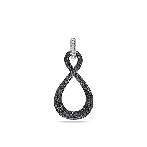 Infinity Pendant in Black Rhodium Over 925 Sterling Silver Round Black and White CZ For Women's MOTHER'S DAY SPECIAL OFFER - atjewels.in