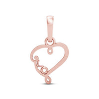 atjewels 18K Rose Gold on 925 Sterling White CZ Heart Love Pendant Without Chain For Women's MOTHER'S DAY SPECIAL OFFER - atjewels.in