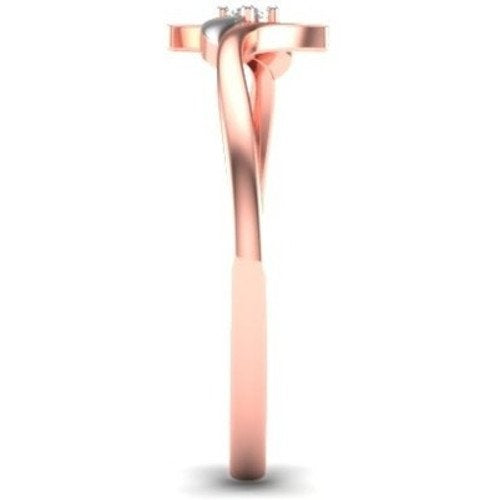 atjewels 14K Two Tone Gold Over .925 Sterling White CZ Diamond Engagement Bypass RING For Women's Free Sizing MOTHER'S DAY SPECIAL OFFER - atjewels.in