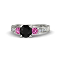 atjewels Valentine Day Offers Multi Stone in 14K White Gold Over Sterling Solitaire With Accents Ring - atjewels.in