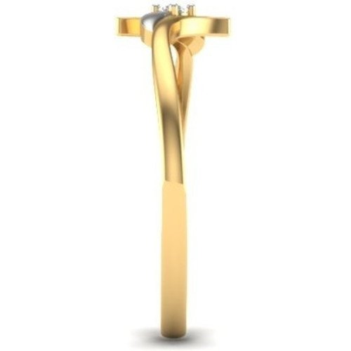 atjewels 14K Two Tone Gold Over .925 Sterling White Cubic Zircon Engagement Bypass RING For Women's Free Sizing MOTHER'S DAY SPECIAL OFFER - atjewels.in
