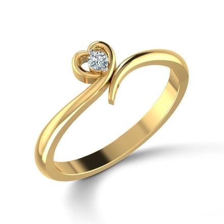 atjewels 14K Yellow Gold Plated on 925 Sterling Silver White Zirconia Heart Bypass Ring MOTHER'S DAY SPECIAL OFFER - atjewels.in