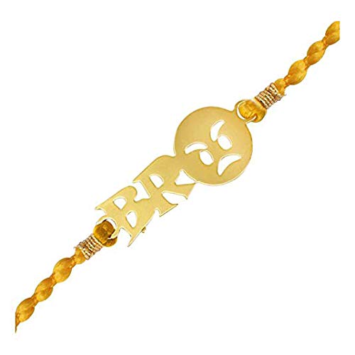 atjewels 14K Yellow Gold Over .925 Sterling Silver BRO Rakhi MOTHER'S DAY SPECIAL OFFER - atjewels.in