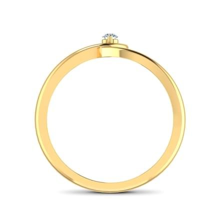 atjewels 14K Yellow Gold Plated on 925 Sterling Silver White Zirconia Heart Bypass Ring MOTHER'S DAY SPECIAL OFFER - atjewels.in