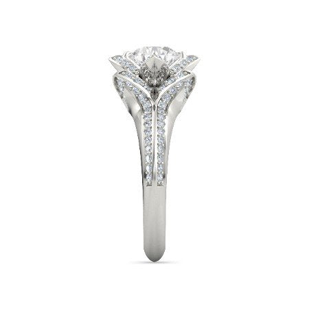 atjewels 925 Sterling Silver Round Cut Multi-Color Gemstone With White Czubic Zircon Lotus Ring For Women's MOTHER'S DAY SPECIAL OFFER - atjewels.in