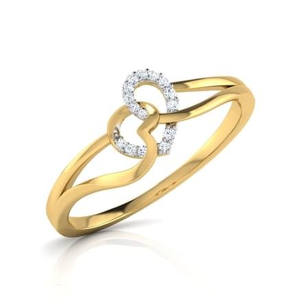 atjewels 14K Yellow Gold Plated on 925 Sterling Silver White Zirconia Cross Heart Ring MOTHER'S DAY SPECIAL OFFER - atjewels.in