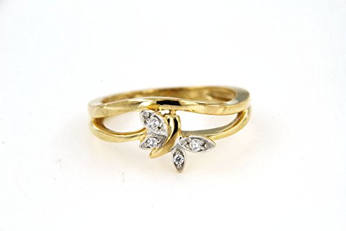 atjewels 14K Yellow Gold Plated On 925 Sterling Silver Round Cut 0.08 CT 14K Solid With White Cubic Zirconia Butterfly Ring MOTHER'S DAY SPECIAL OFFER - atjewels.in