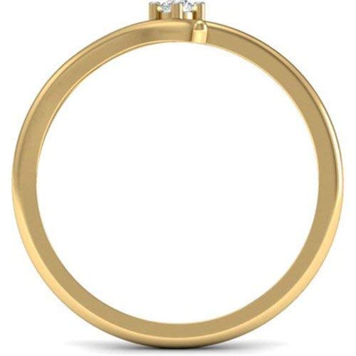 Atjewels Valentine Special 14K Yellow Gold Over Sterling White CZ Diamond in Solitaire Engagement Wedding Ring for Women's - atjewels.in