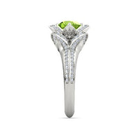 atjewels 925 Sterling Silver Round Cut Multi-Color Gemstone With White Czubic Zircon Lotus Ring For Women's MOTHER'S DAY SPECIAL OFFER - atjewels.in