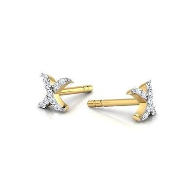 atjewels 14k Yellow Gold Over .925 Sterling Silver w/ Round Cut White CZ Selectable Earrings For Girl's & Women's Earrings - atjewels.in