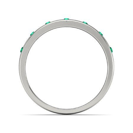 White Gold Plated on 925 Sterling Round Cut Green Emerald Band Ring For Women MOTHER'S DAY SPECIAL OFFER - atjewels.in