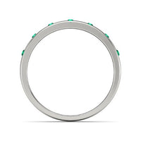 White Gold Plated on 925 Sterling Round Cut Green Emerald Band Ring For Women MOTHER'S DAY SPECIAL OFFER - atjewels.in