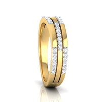 atjewels Men's Wedding Band Ring Round White Zirconia 14K Yellow Gold Plated on Silver MOTHER'S DAY SPECIAL OFFER - atjewels.in