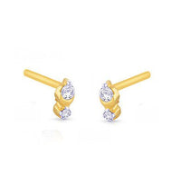 atjewels 14k Yellow Gold Over .925 Sterling Silver w/ Round Cut White CZ Selectable Earrings For Girl's & Women's Earrings - atjewels.in