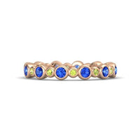 Blue Sapphire 14k Rose Gold Over .925 Sterling Seed & Pod Eternity Band Ring MOTHER'S DAY SPECIAL OFFER - atjewels.in