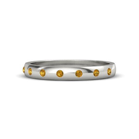 White Gold Plated on 925 Sterling Round Cut Yellow Citrine Band Ring For Women MOTHER'S DAY SPECIAL OFFER - atjewels.in