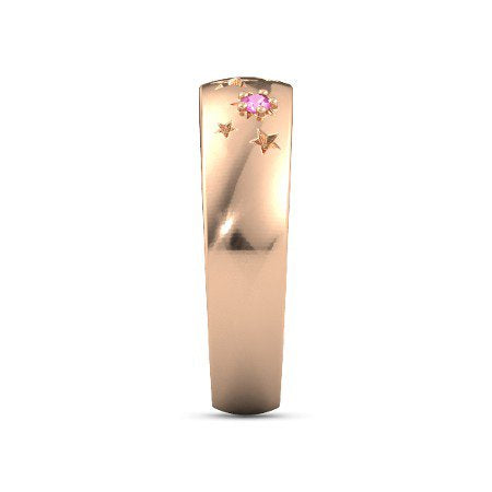 atjewels 14K Rose Gold Over .925 Sterling Silver Round XCut Shapphire Star Band Ring MOTHER'S DAY SPECIAL OFFER - atjewels.in