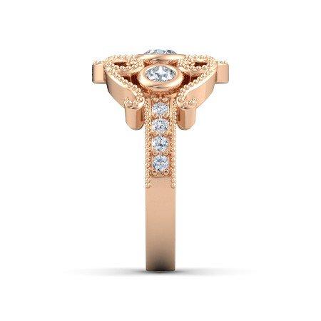 atjewels 14k Rose Gold On 925 Silver White Simulated Diamond  Princess M Engagement Ring MOTHER'S DAY SPECIAL OFFER - atjewels.in