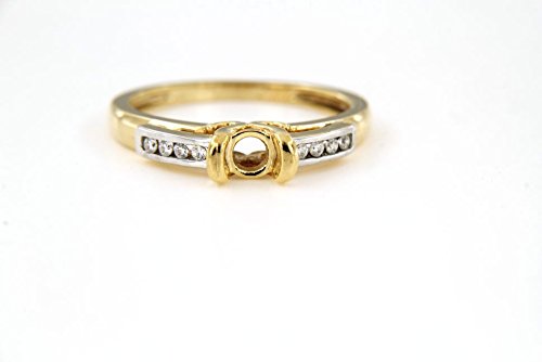 atjewels 0.14 CT White Cubic Zirconia with 14K Two tone Gold Plated On 925 Sterling Silver Round Cut Semi Mount Annivarsary Ring MOTHER'S DAY SPECIAL OFFER - atjewels.in