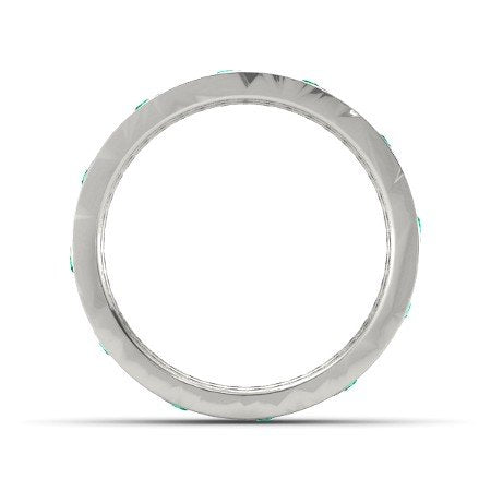 atjewels 14 White Gold Over .925 Sterling Silver Round Ruby and Emerald Sea Spray Band Ring MOTHER'S DAY SPECIAL OFFER - atjewels.in