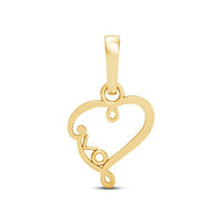 atjewels 18K Yellow Gold on 925 Sterling White CZ Heart Love Pendant Without Chain For Women's MOTHER'S DAY SPECIAL OFFER - atjewels.in