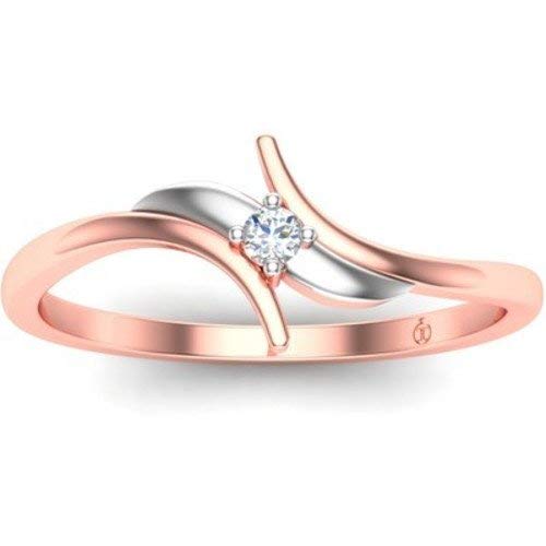 ATJewels 14K Two Tone Gold Rose & White Over 925 Sterling White CZ Diamond Engagement Wedding Bypass Ring for Women's - atjewels.in