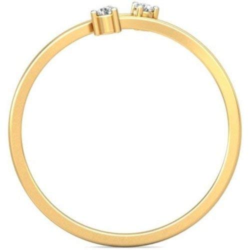 ATJewels 0.04 CT 14K Yellow Gold Over Sterling White CZ Diamond Bypass Engagement Wedding Ring for Women's - atjewels.in