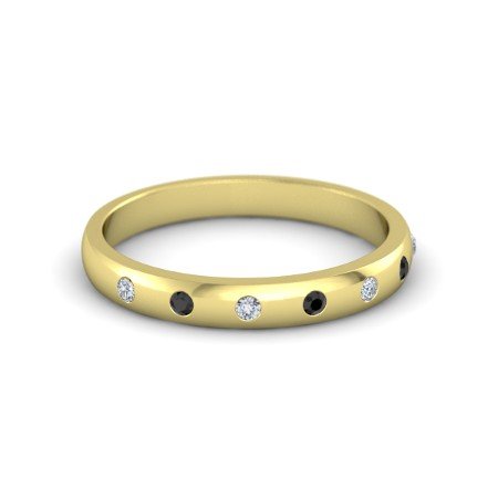 14K Yellow & White Gold Plated on 925 Sterling Round Cut Black & White Cubic Zirconia Ring For Women MOTHER'S DAY SPECIAL OFFER - atjewels.in