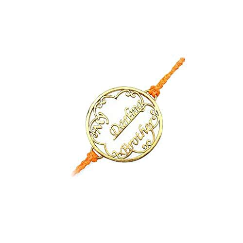 atjewels 14K Yellow Gold Over .925 Sterling Silver MY DARLING BROTHER Rakhi #2 MOTHER'S DAY SPECIAL OFFER - atjewels.in