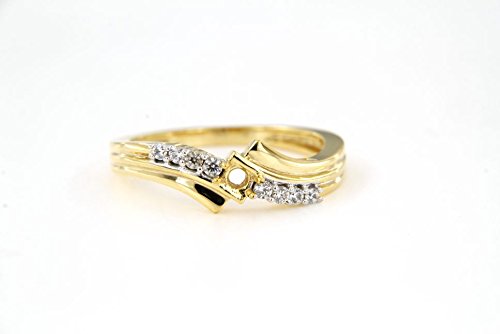 atjewels Semi Mount Bypass Ring in 0.25 CT 14K Yellow Gold Plated On 925 Sterling Silver Round Cut With White CZ MOTHER'S DAY SPECIAL OFFER - atjewels.in