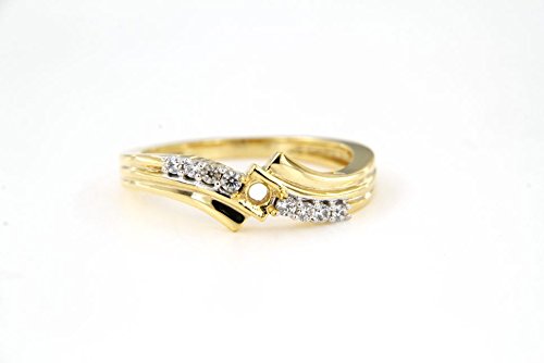 atjewels Semi Mount Bypass Ring in 0.25 CT 14K Yellow Gold Plated On 925 Sterling Silver Round Cut With White CZ MOTHER'S DAY SPECIAL OFFER - atjewels.in