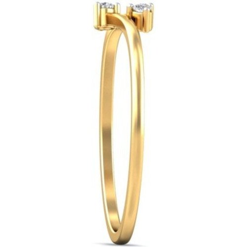 atjewels 0.04 CT 14K Yellow Gold Over Sterling White CZ Diamond Bypass Ring for Women's MOTHER'S DAY SPECIAL OFFER - atjewels.in