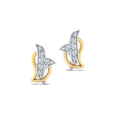 atjewels Round White Zirconia 14K Twotone Gold Plated on 925 Silver Stylish Stud Earrings MOTHER'S DAY SPECIAL OFFER - atjewels.in