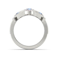 atjewels 14k White Gold On 925 Silver Blue and Pink Sapphire  Princess M Engagement Ring MOTHER'S DAY SPECIAL OFFER - atjewels.in
