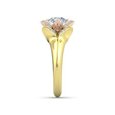 atjewels 14K Two tone Gold Over 925 Silver White CZ  Princess T Engagement & Anniversary Ring MOTHER'S DAY SPECIAL OFFER - atjewels.in