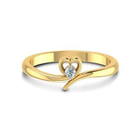 atjewels 14K Yellow Gold Plated on 925 Sterling Silver White Zirconia Heart Bypass Ring MOTHER'S DAY SPECIAL OFFER - atjewels.in