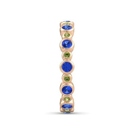 Blue Sapphire 14k Rose Gold Over .925 Sterling Seed & Pod Eternity Band Ring MOTHER'S DAY SPECIAL OFFER - atjewels.in