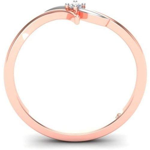 ATJewels 14K Two Tone Gold Rose & White Over 925 Sterling White CZ Diamond Engagement Wedding Bypass Ring for Women's - atjewels.in