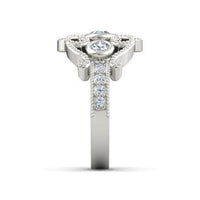 atjewels 14k White Gold On 925 Silver White Simulated Diamond Disney Princess Mulan Engagement Ring MOTHER'S DAY SPECIAL OFFER - atjewels.in