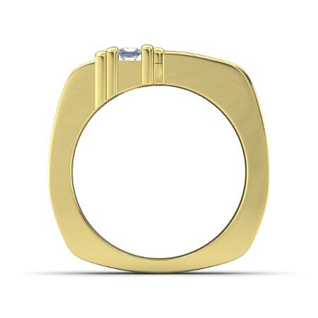 atjewels 14K Yellow Gold Over .925 Sterling Silver Princess Cut CZ Band Ring For Men's MOTHER'S DAY SPECIAL OFFER - atjewels.in