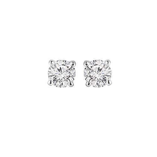 atjewels Round Cut White CZ Sterling Silver 3MM, 5MM, 6MM 7MM Stud Earrings For Girl's And Women's For Navratri Special